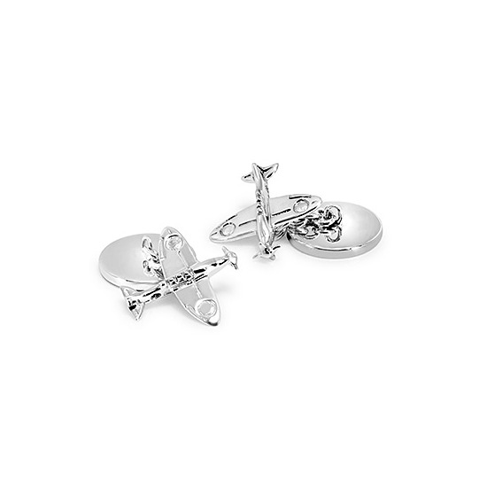 Sterling Silver Spitfire & Enamel RAF Roundel Cufflinks from Aspinal of London