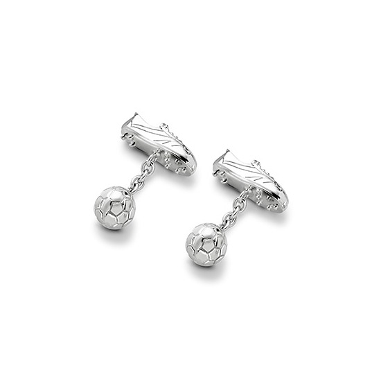 Sterling Silver Football & Boot Cufflinks from Aspinal of London