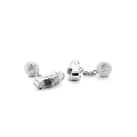 Sterling Silver Football & Boot Cufflinks from Aspinal of London