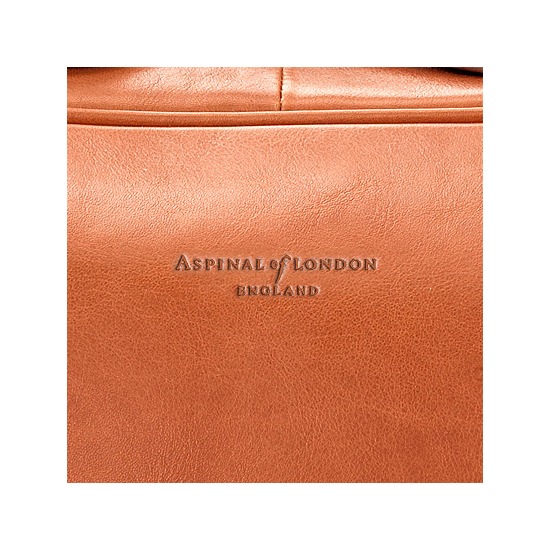 Large Harrison Weekender Travel Bag in Smooth Tan from Aspinal of London
