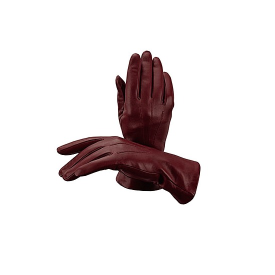 Ladies Cashmere Lined Leather Gloves in Burgundy from Aspinal of London