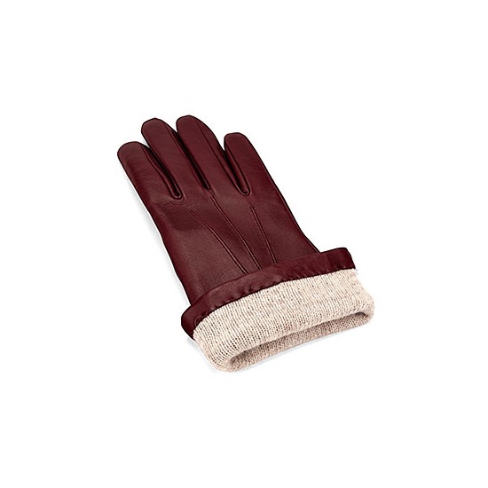 Ladies Cashmere Lined Leather Gloves in Burgundy from Aspinal of London