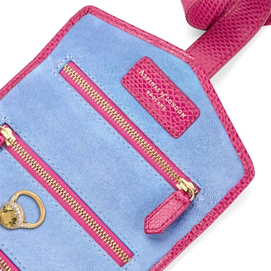 Travel Jewellery Roll in Raspberry Lizard from Aspinal of London