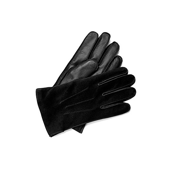 Shadow Men's Suede & Leather Gloves in Black from Aspinal of London