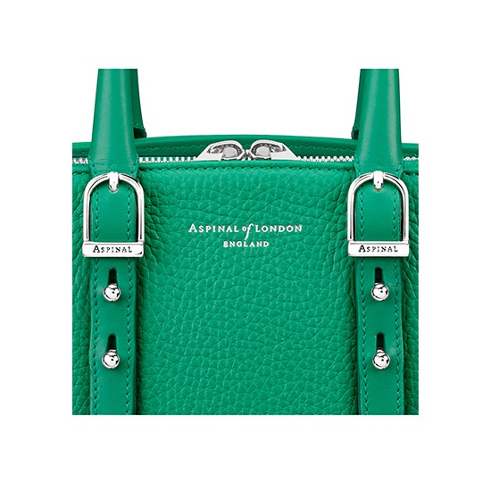 Mini Marylebone Tote in Grass Green Pebble from Aspinal of London