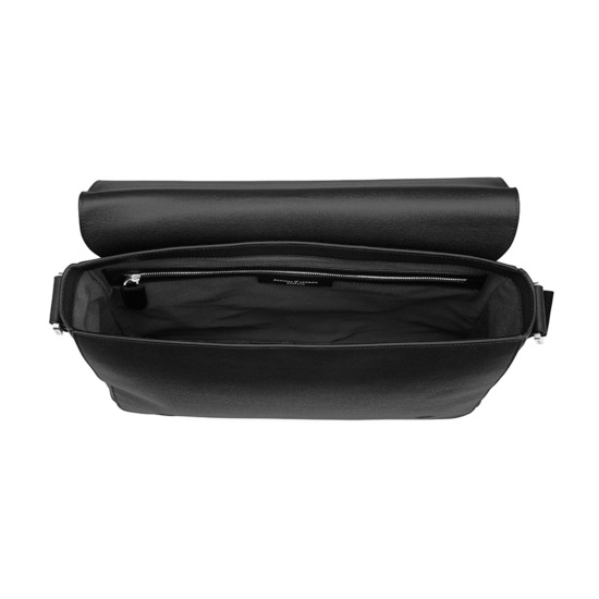 Anderson Large Messenger Bag in Black Saffiano from Aspinal of London