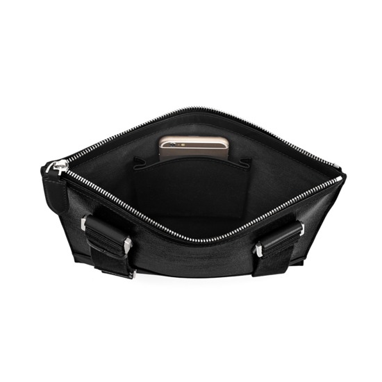 Anderson Small Messenger Bag in Black Saffiano from Aspinal of London