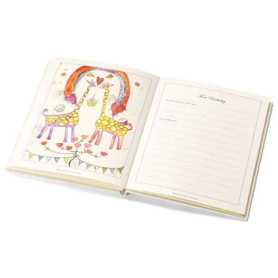 Deluxe Baby Record Book in Ivory Pebble from Aspinal of London