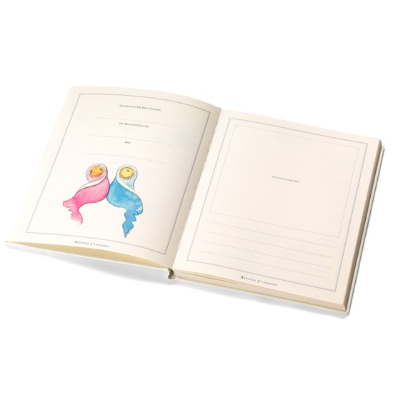 Deluxe Baby Record Book in Ivory Pebble from Aspinal of London