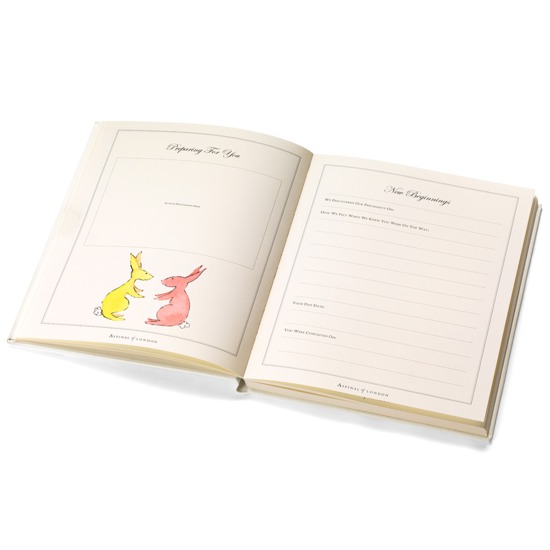 Deluxe Baby Record Book in Ivory Pebble from Aspinal of London