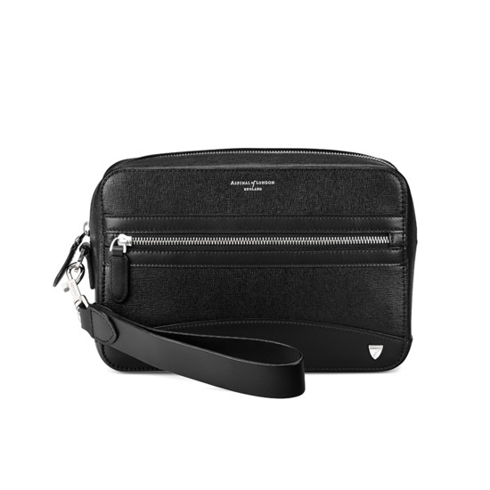 Anderson Man Clutch in Black Saffiano from Aspinal of London