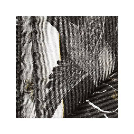 Robin Silk Twill Handkerchief in Black & Gold from Aspinal of London