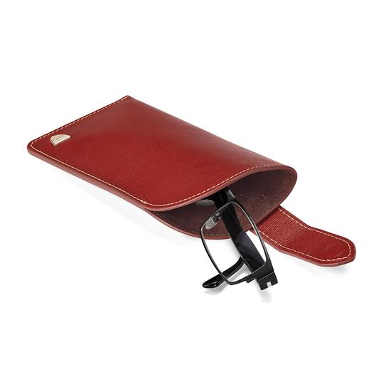 Slimline Glasses Case in Smooth Cognac & Espresso Suede from Aspinal of London