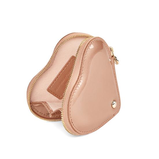 Heart Coin Purse in Rose Gold Patent & Blush Suede from Aspinal of London
