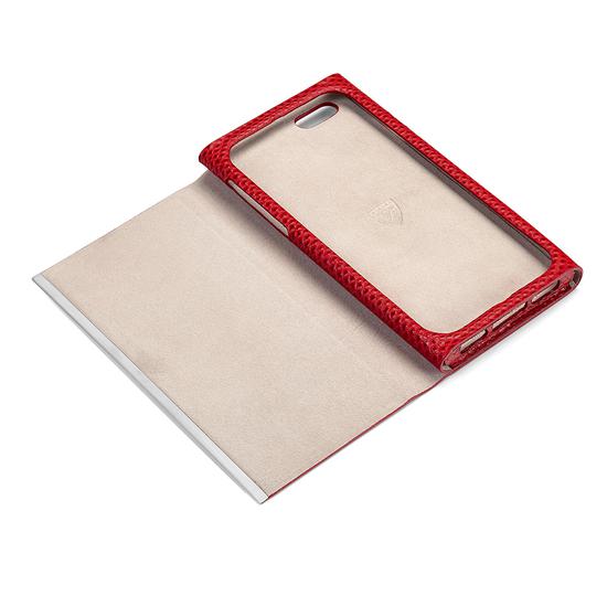 iPhone 6 Leather Book Case in Berry Lizard & Stone Suede from Aspinal of London