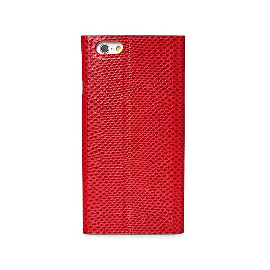 iPhone 6 Leather Book Case in Berry Lizard & Stone Suede from Aspinal of London