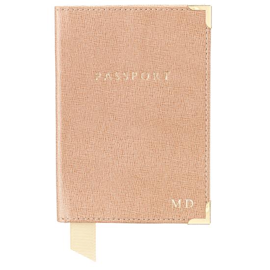 Passport Cover in Aquamarine Lizard & Silver Suede from Aspinal of London