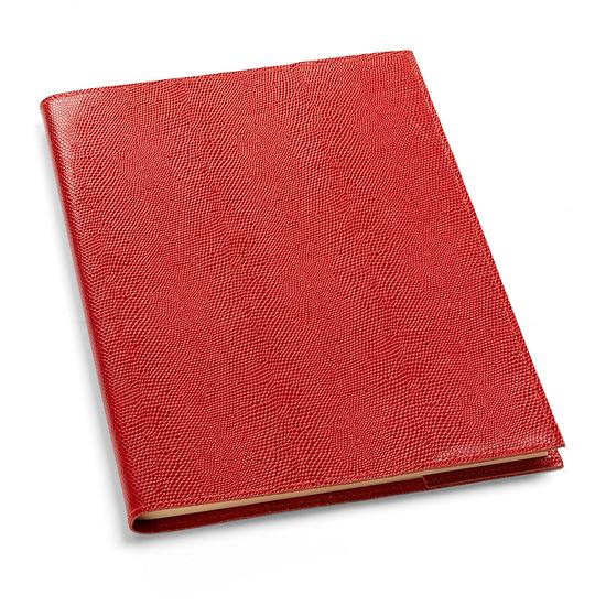 A4 Refillable Journal in Berry Lizard from Aspinal of London