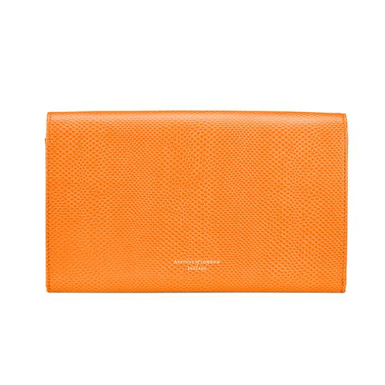 Classic Travel Wallet in Orange Lizard & Cream Suede from Aspinal of London