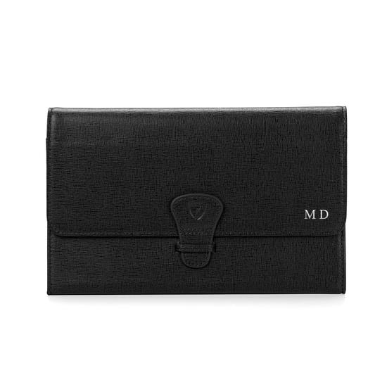 Classic Travel Wallet in Deep Shine Vintage Tan Croc & Cappuccino Suede from Aspinal of London