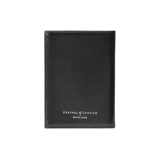 Double Fold Credit Card Case in Smooth Black & Cobalt Snakeskin from Aspinal of London