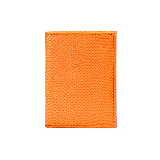 Double Fold Credit Card Case in Orange Lizard from Aspinal of London