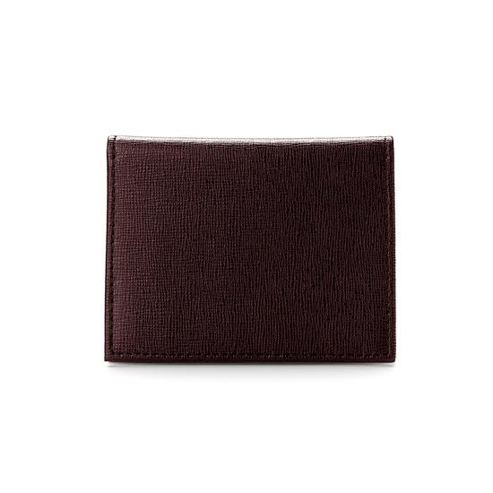 ID & Travel Card Case in Brown Saffiano from Aspinal of London