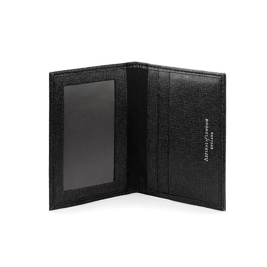 ID & Travel Card Case in Black Saffiano from Aspinal of London