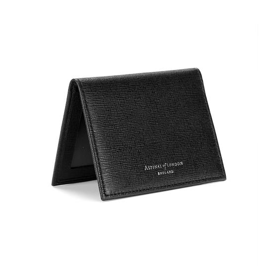 ID & Travel Card Case in Black Saffiano from Aspinal of London
