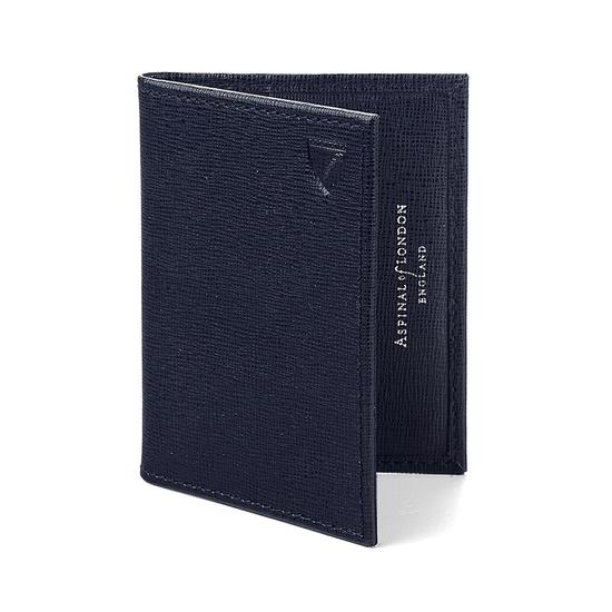 ID & Travel Card Case in Navy Saffiano & Cream Suede from Aspinal of London