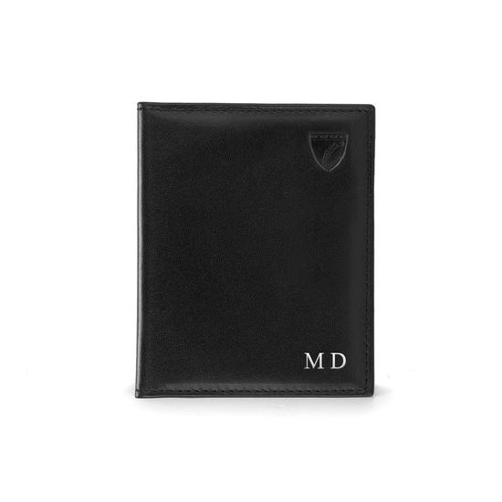 ID & Travel Card Case in Navy Saffiano & Cream Suede from Aspinal of London