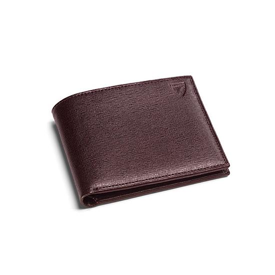 Billfold Wallet in Chocolate Brown Saffiano & Espresso Suede from Aspinal of London
