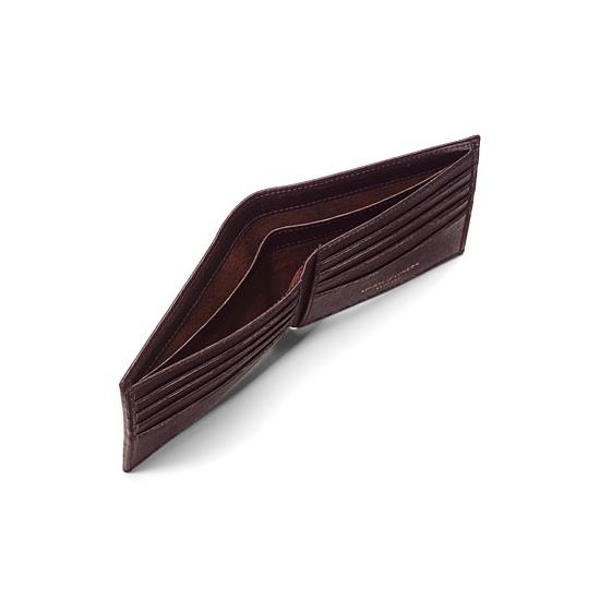 Billfold Wallet in Chocolate Brown Saffiano & Espresso Suede from Aspinal of London