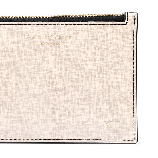 Small Essential Flat Pouch in Monochrome Mix from Aspinal of London