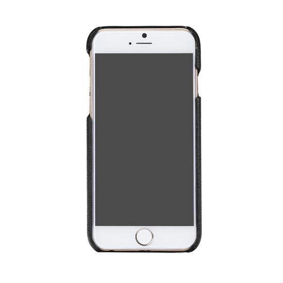 iPhone 7/8 Leather Cover in Black Saffiano & Black Suede from Aspinal of London