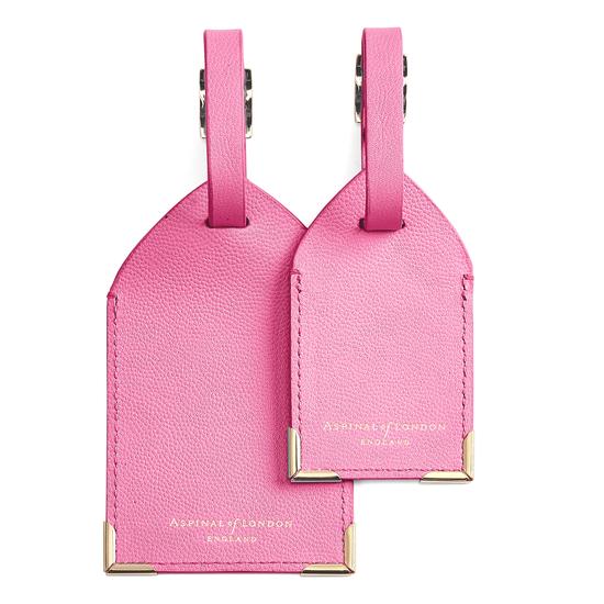 Set of 2 Luggage Tags in Blossom Kaviar from Aspinal of London