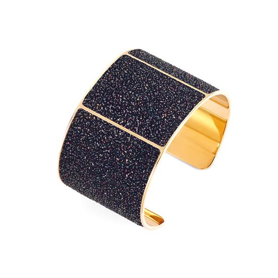 Minerva Cuff Bracelet in Black Multi Sparkle from Aspinal of London