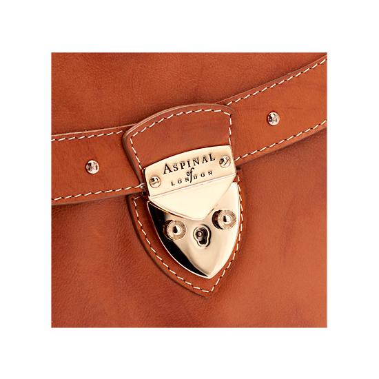 Portobello Saddle Bag in Smooth Tan & Stone Suede from Aspinal of London