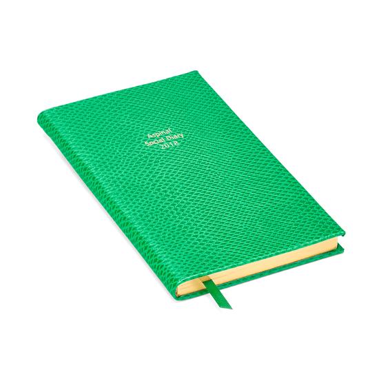 Aspinal Social Diary in Grass Green Lizard from Aspinal of London