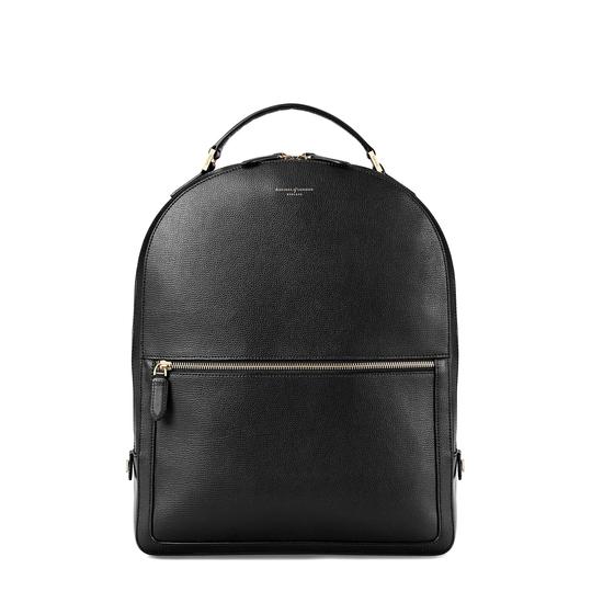Large Mount Street Backpack in Black Pebble from Aspinal of London