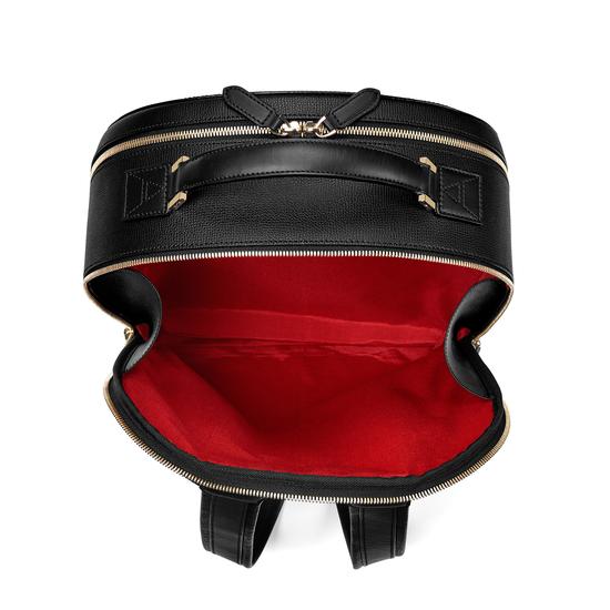 Large Mount Street Backpack in Black Pebble from Aspinal of London