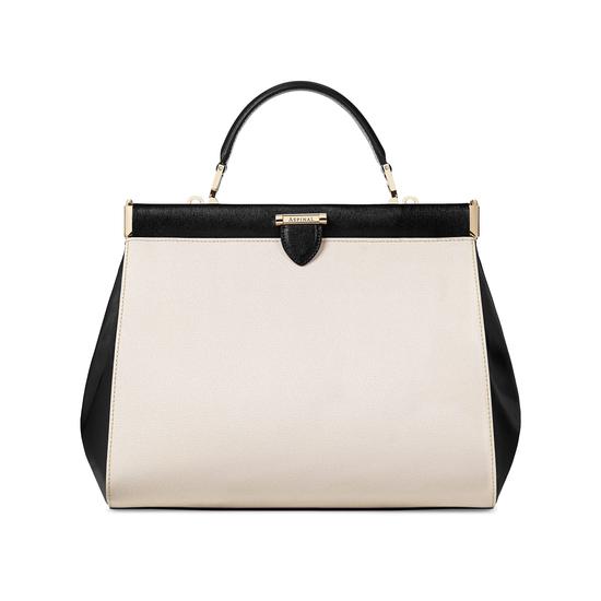 Large Florence Frame Bag in Monochrome Saffiano from Aspinal of London