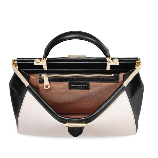 Large Florence Frame Bag in Monochrome Saffiano from Aspinal of London