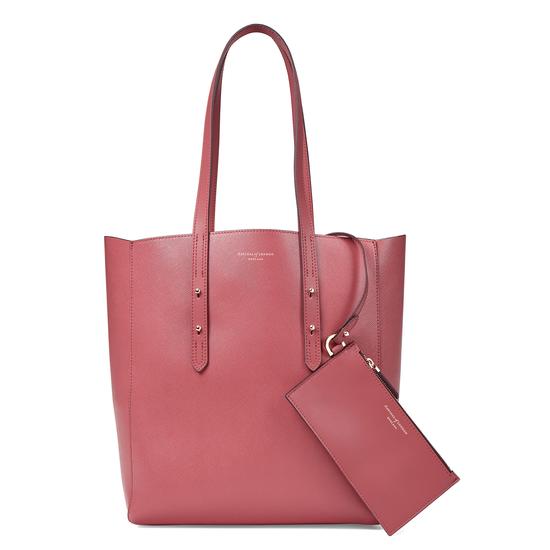 Aspinal Essential Tote in Blusher Saffiano & Cream Suede from Aspinal of London