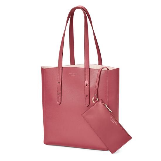 Aspinal Essential Tote in Blusher Saffiano & Cream Suede from Aspinal of London