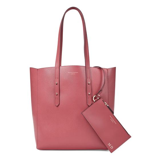 Aspinal Essential Tote in Blusher Saffiano & Cream Suede from Aspinal of London