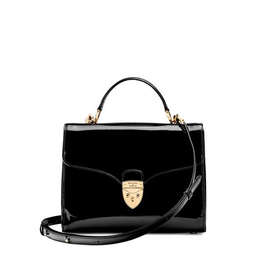 Mayfair Bag in Deep Shine Black Patent from Aspinal of London