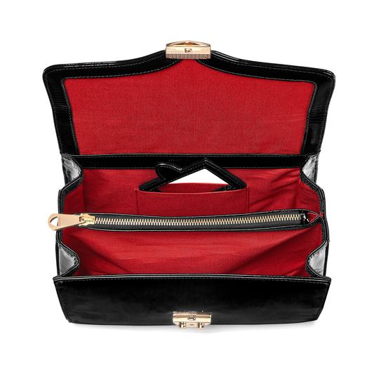 Mayfair Bag in Deep Shine Black Patent from Aspinal of London