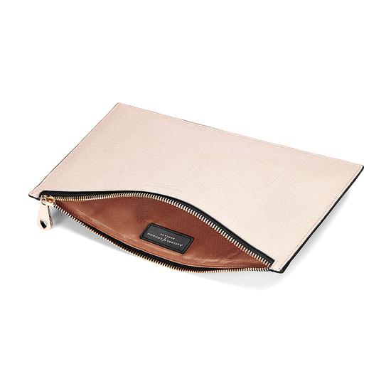 Large Essential Flat Pouch in Monochrome Mix from Aspinal of London