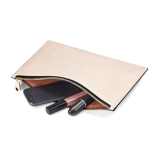 Large Essential Flat Pouch in Monochrome Mix from Aspinal of London